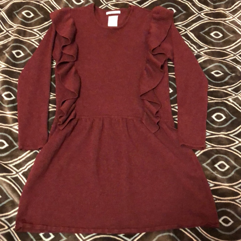 Zara Knitwear Winter Collection Burgundy Dress